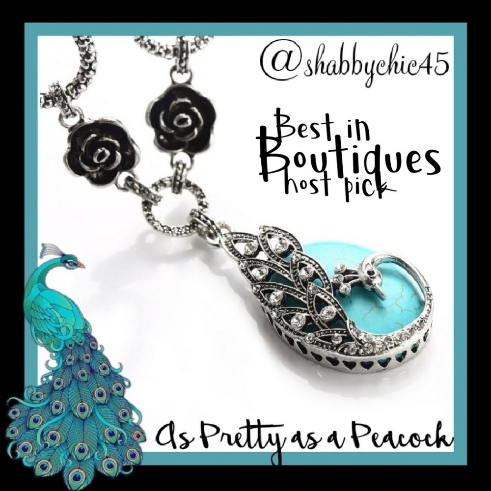 ♥️HP♥️ Gorgeous Peacock Statement Necklace